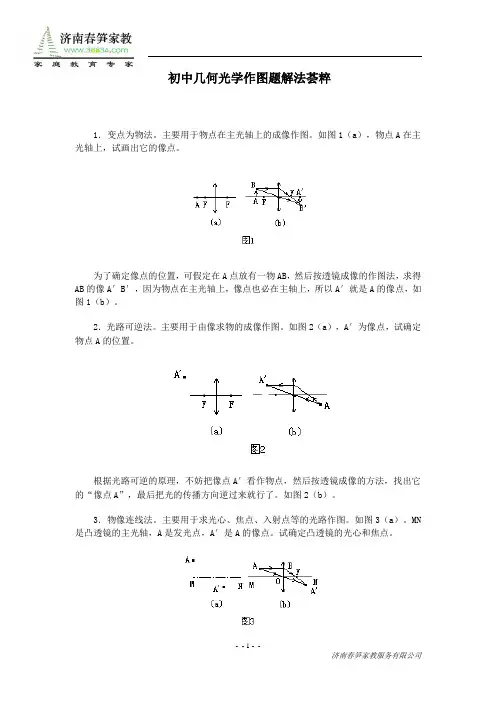 初中几何光学作图题解法荟粹.
