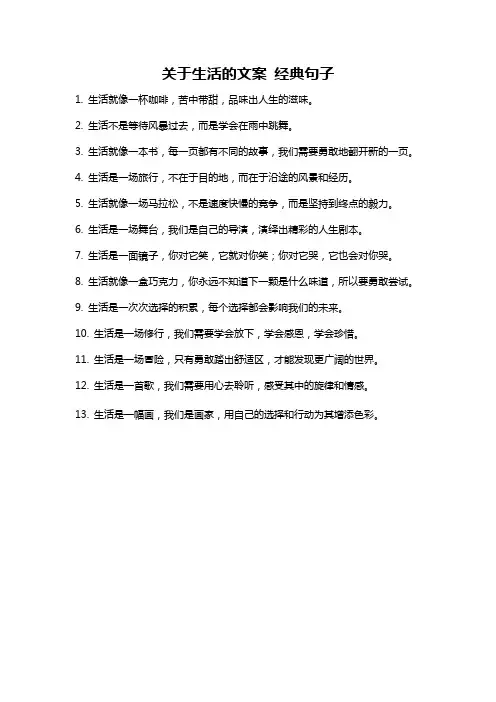 关于生活的文案 经典句子