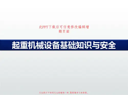 建筑施工起重机械设备基础知识与安全检查要点PPT