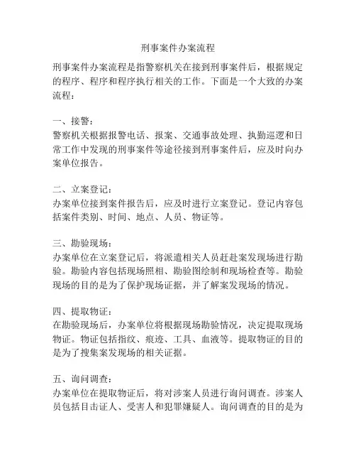 刑事案件办案流程