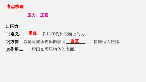 2022年中考物理复习： 压强 液体的压强