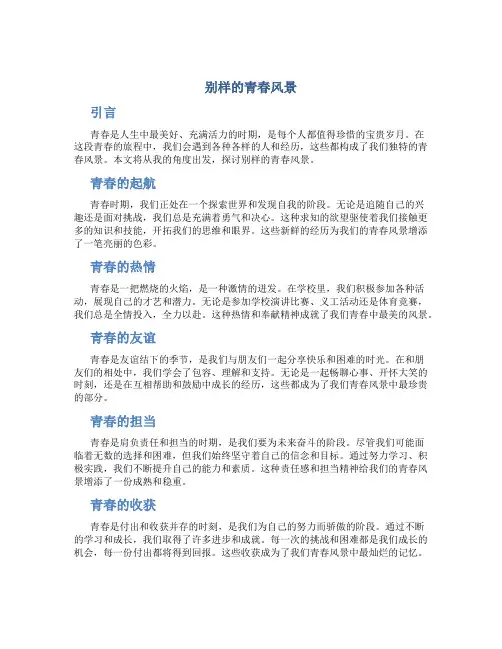 别样的青春风景作文