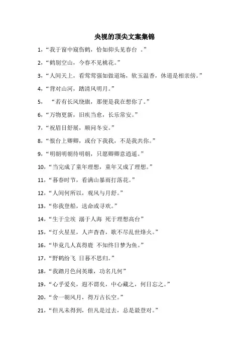 央视的顶尖文案集锦