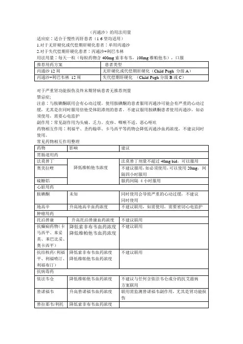 慢性丙型肝炎病毒治疗药物