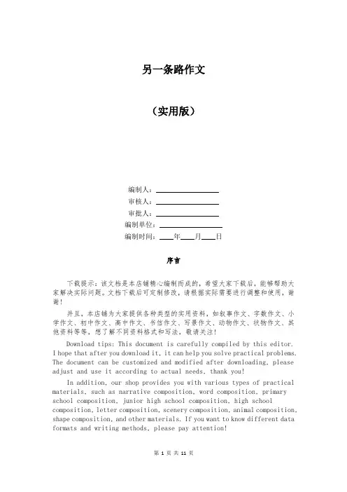 另一条路作文