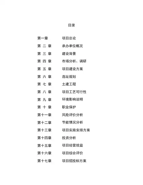 建筑保温与结构一体化免拆保温模板项目计划书( word 版)