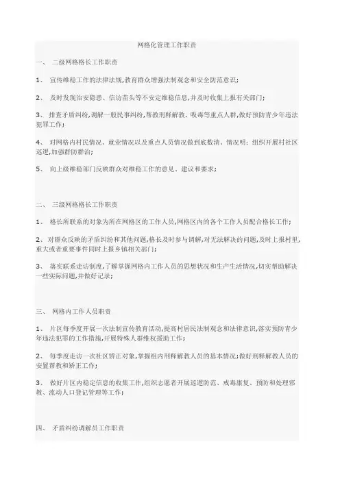 网格化管理工作职责