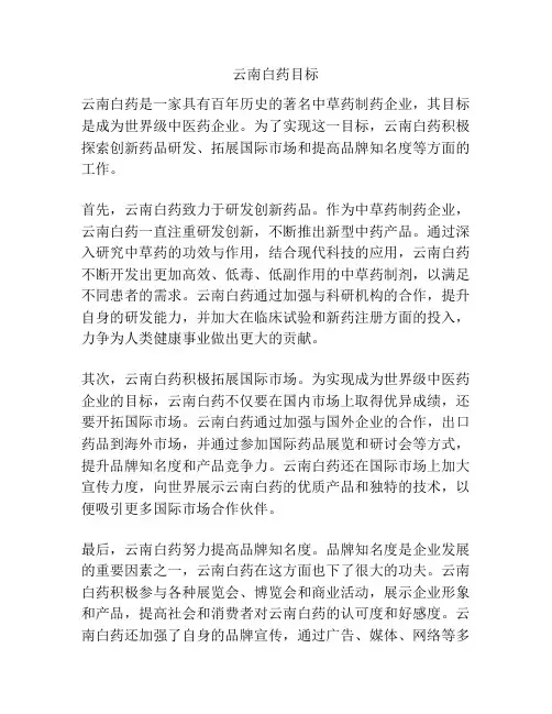 云南白药目标