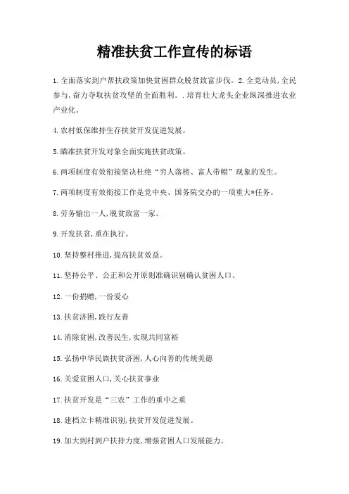 精准扶贫工作宣传标语