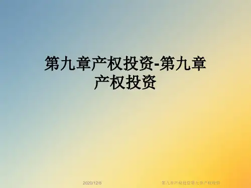 第九章产权投资第九章产权投资
