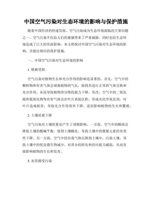 中国空气污染对生态环境的影响与保护措施