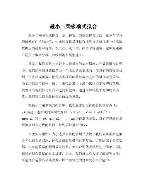 最小二乘多项式拟合
