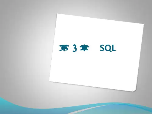 SQL基础入门 PPT课件