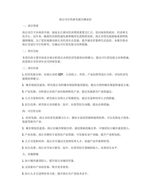 商丘可行性研究报告哪家好