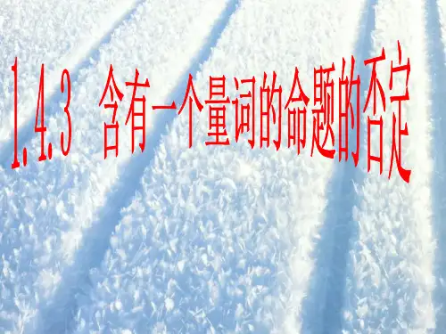 含有一个量词的命题如何否定