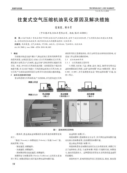 往复式空气压缩机油乳化原因及解决措施