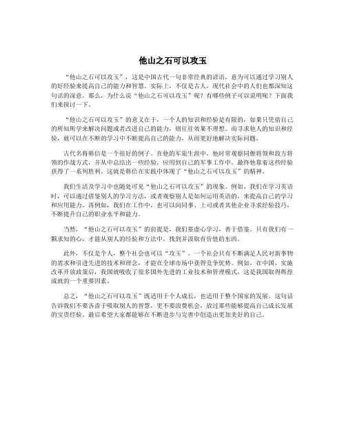 他山之石可以攻玉