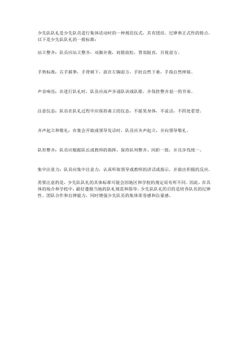 少先队队礼标准
