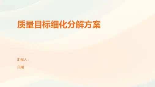 质量目标细化分解方案
