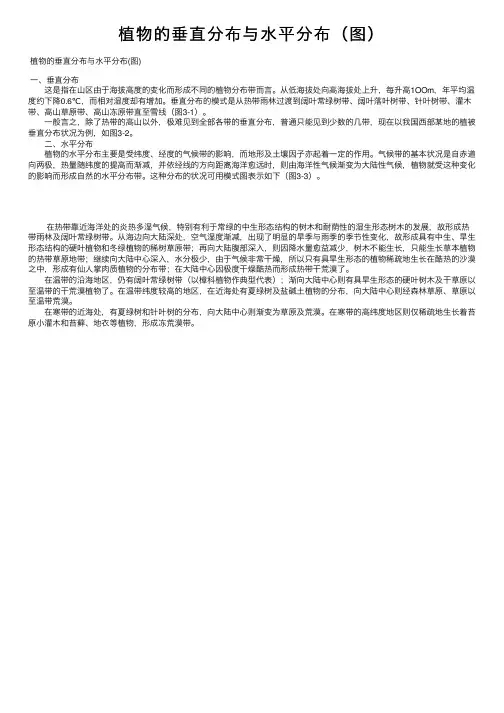 植物的垂直分布与水平分布（图）
