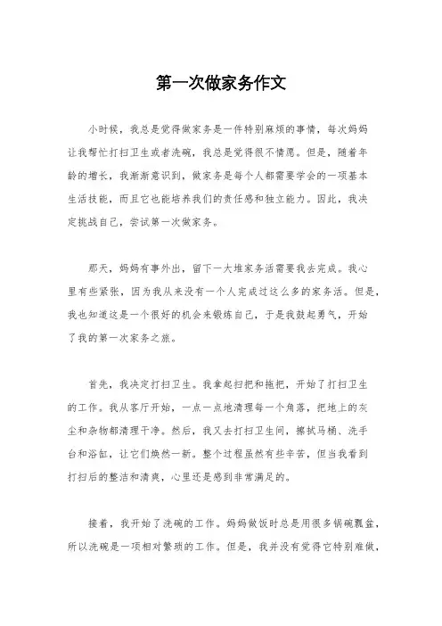 第一次做家务作文