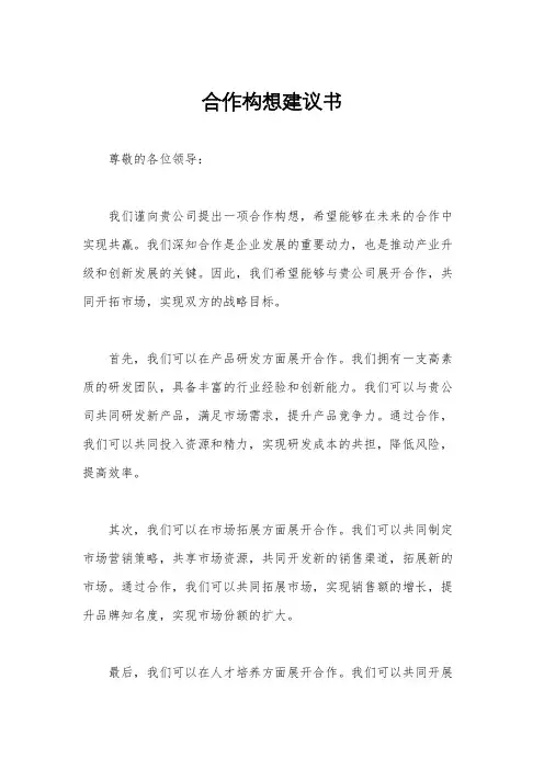 合作构想建议书