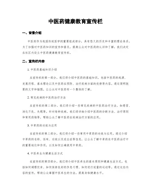 中医药健康教育宣传栏
