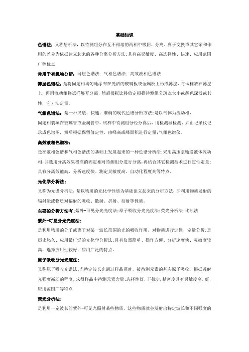 中级主管技师(理化检验技术士)基础知识考点辅导
