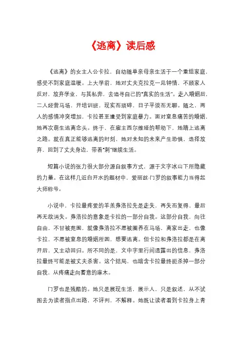 《逃离》读后感
