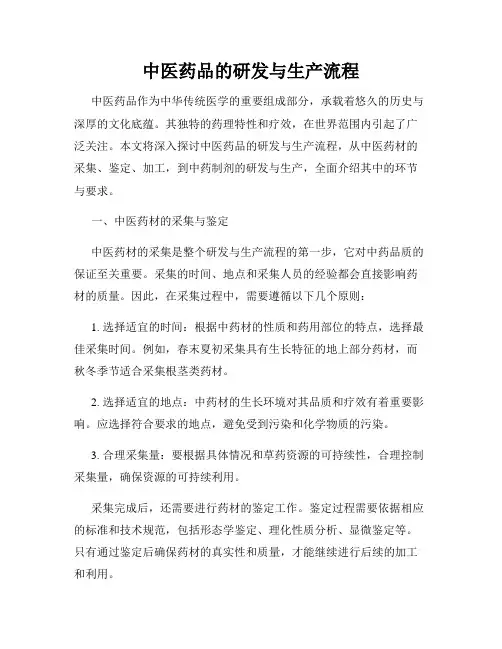 中医药品的研发与生产流程