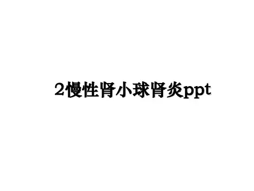 最新2慢性肾小球肾炎ppt教学讲义PPT课件