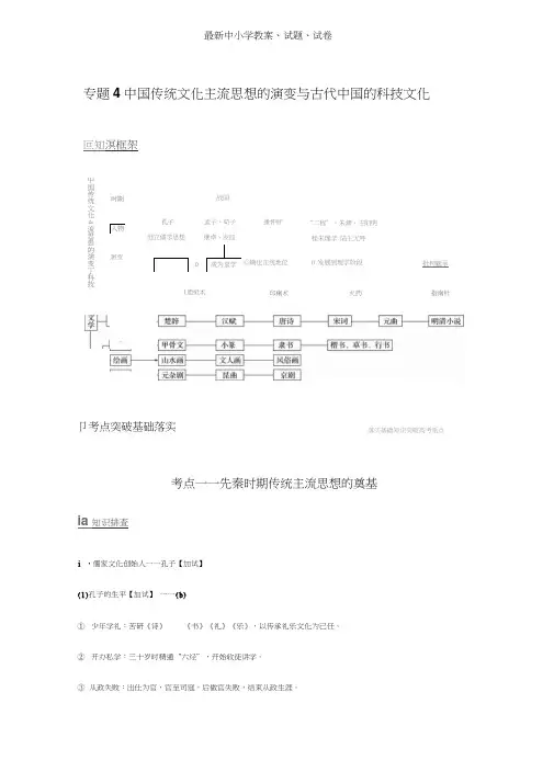 2019年高考历史浙江选考二轮专题复习：板块一古代的中国和世界专题4含答案
