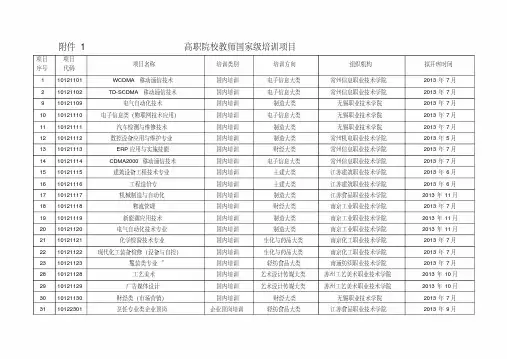 1高职院校教师级培训项目
