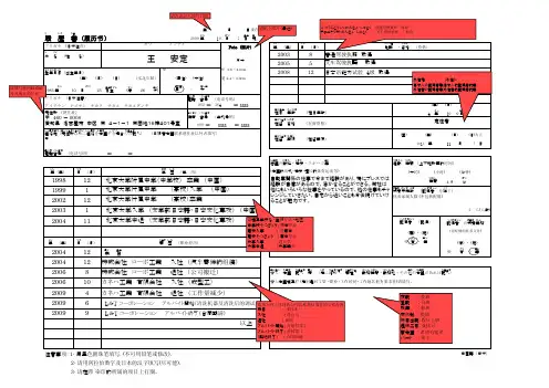日本求职：履历书(职业经历表)的填写例子