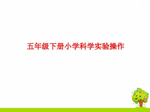 教科版科学五年级下册实验复习资料