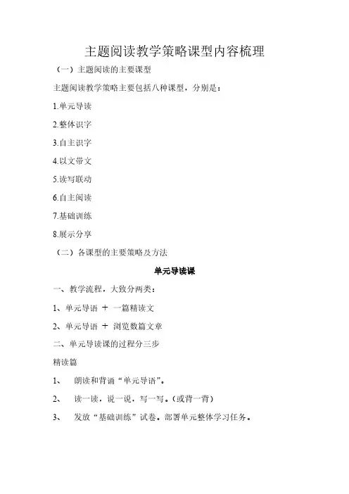 主题浏览教学策略课型内容梳理