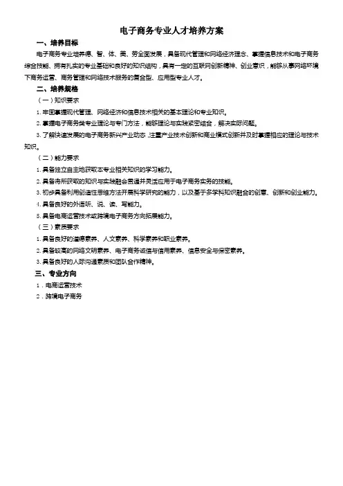 电子商务专业人才培养方案(2)