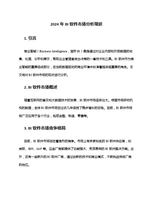 2024年BI软件市场分析现状