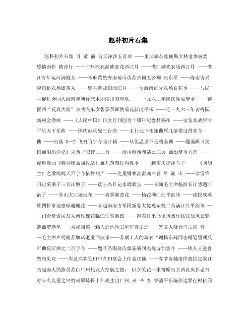 赵朴初片石集