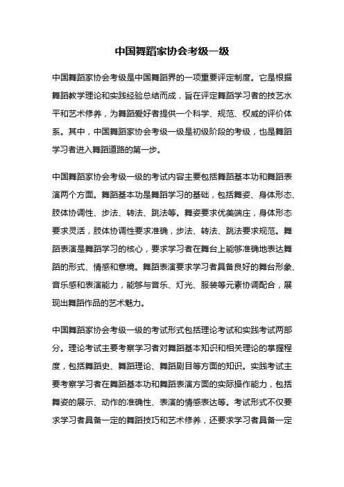 中国舞蹈家协会考级一级