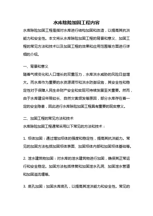 水库除险加固工程内容