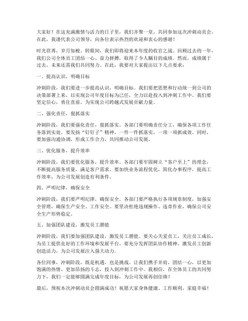冲刺动员会领导发言稿