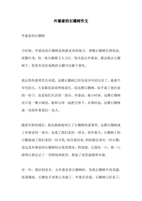 外婆家的石榴树作文