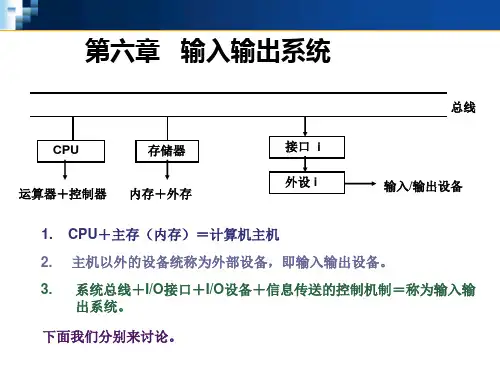 计算机原理 第六章输入输出系统