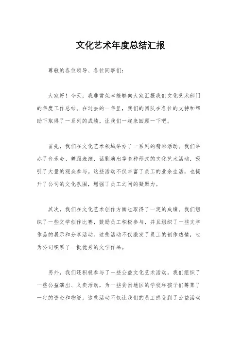 文化艺术年度总结汇报