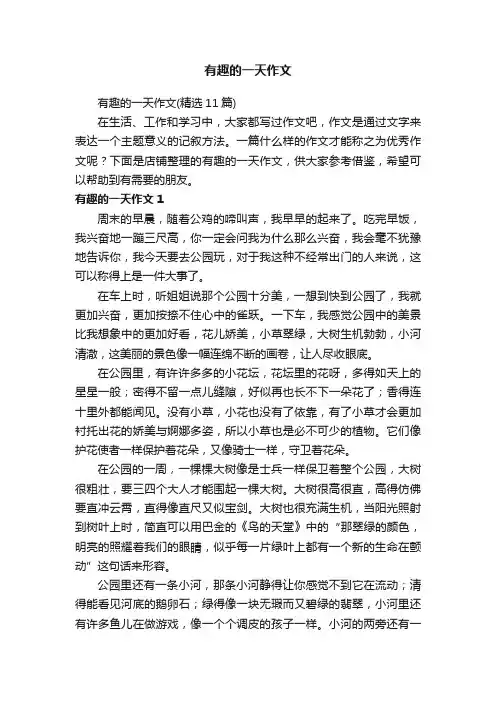 有趣的一天作文