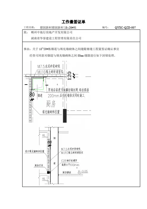 工作量签证单及定价联系函