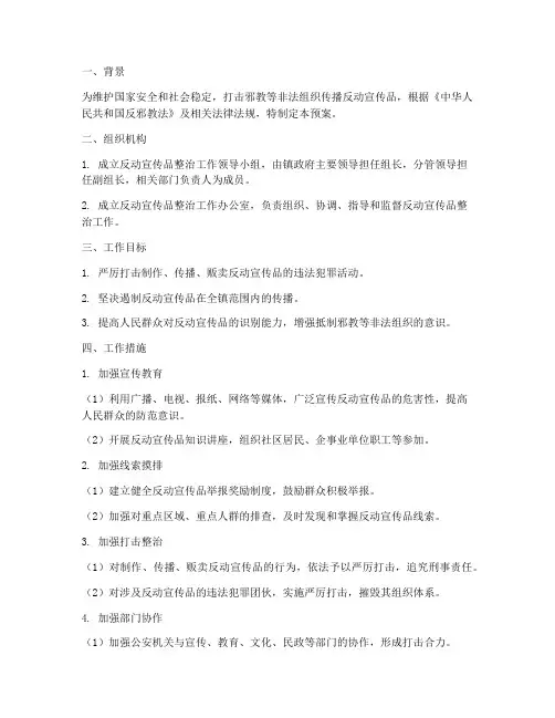 反动宣传品工作预案