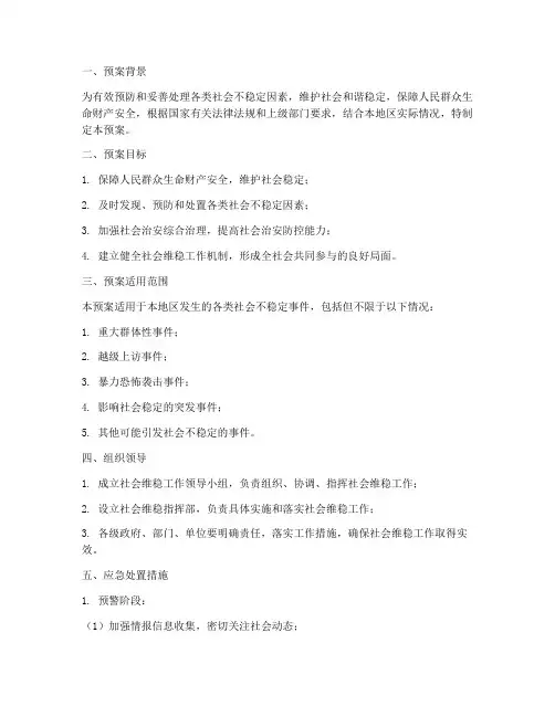 社会维稳工作应急预案
