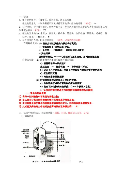 微生物考试重点